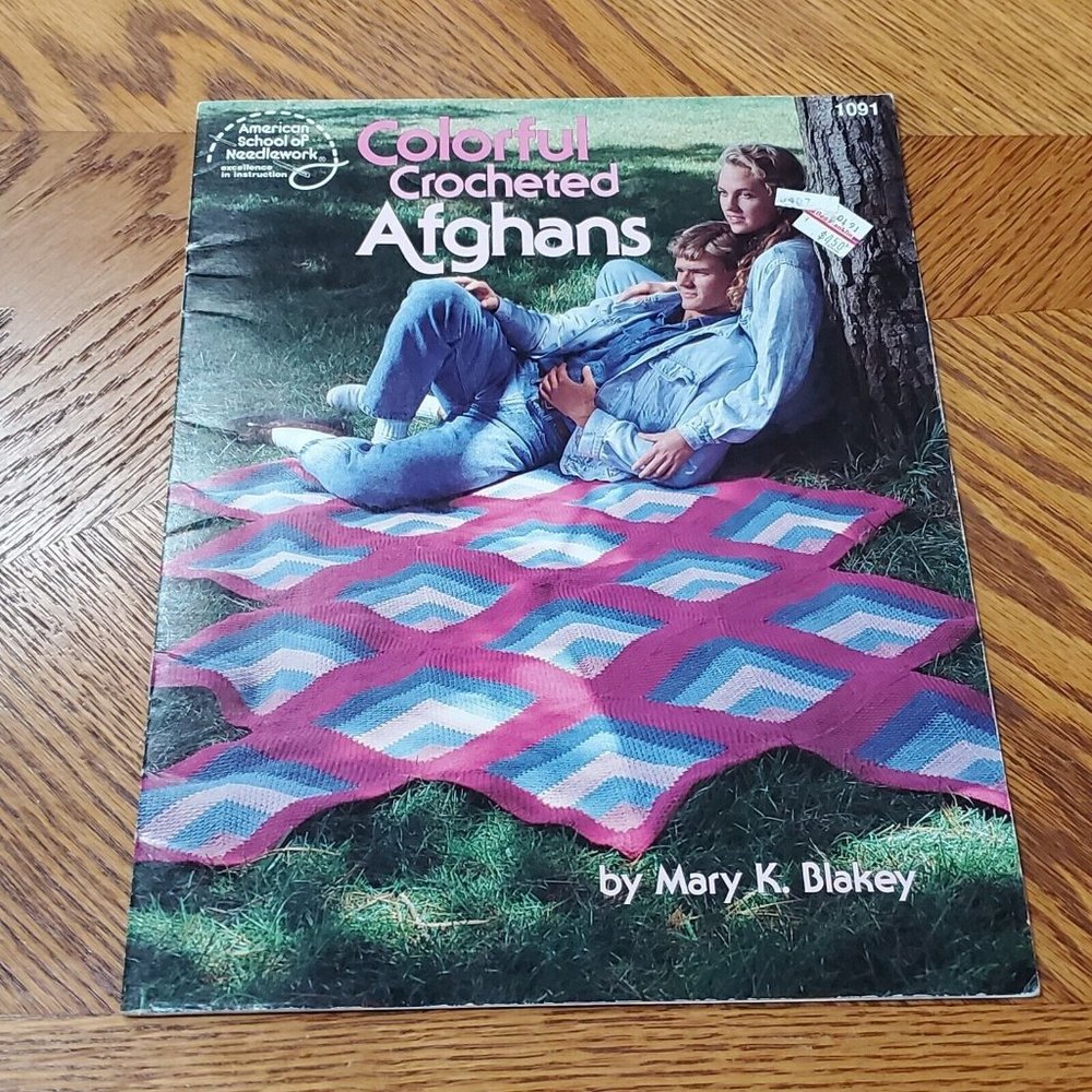 Colorful crochet Afghans American school of needlework by Mary Kate Blakely